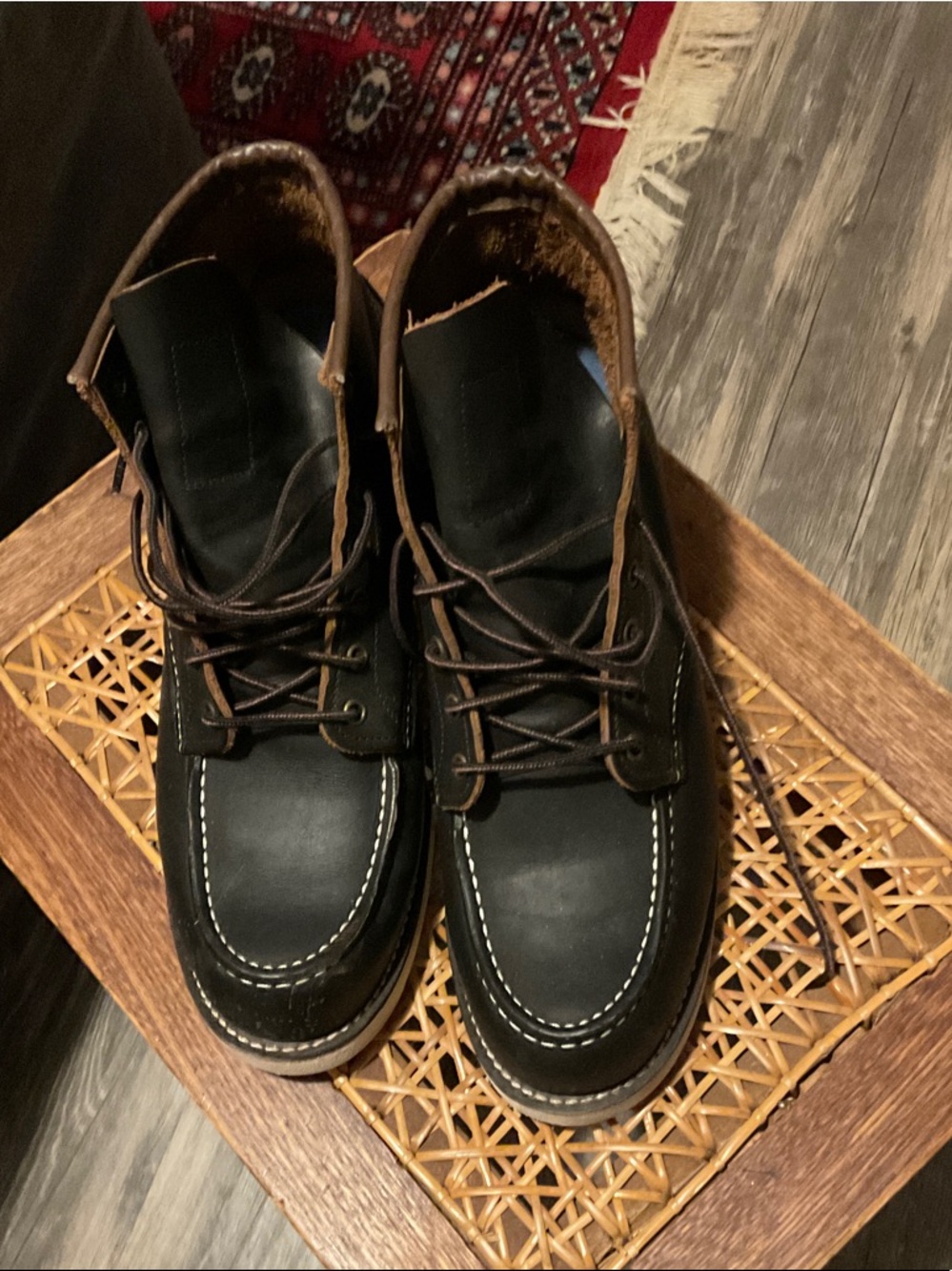 Men's Black Red Wing Boots